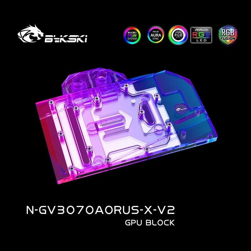 Bykski – bloc d'eau GPU pour GIGABYTE GeForce AORUS RTX3070 RTX3060Ti MASTER, carte graphique 8G, radiateur VGA, 12V/5V N-GV3070AORUS-X