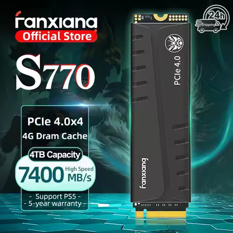 Fanxiang S770 M.2 SSD 500GB 1TB 2TB 4TB Up to 7400MB/s M.2 NVMe PCIe4.0 1G DRAM Cache Internal Solid State Drive For PS5 Desktop