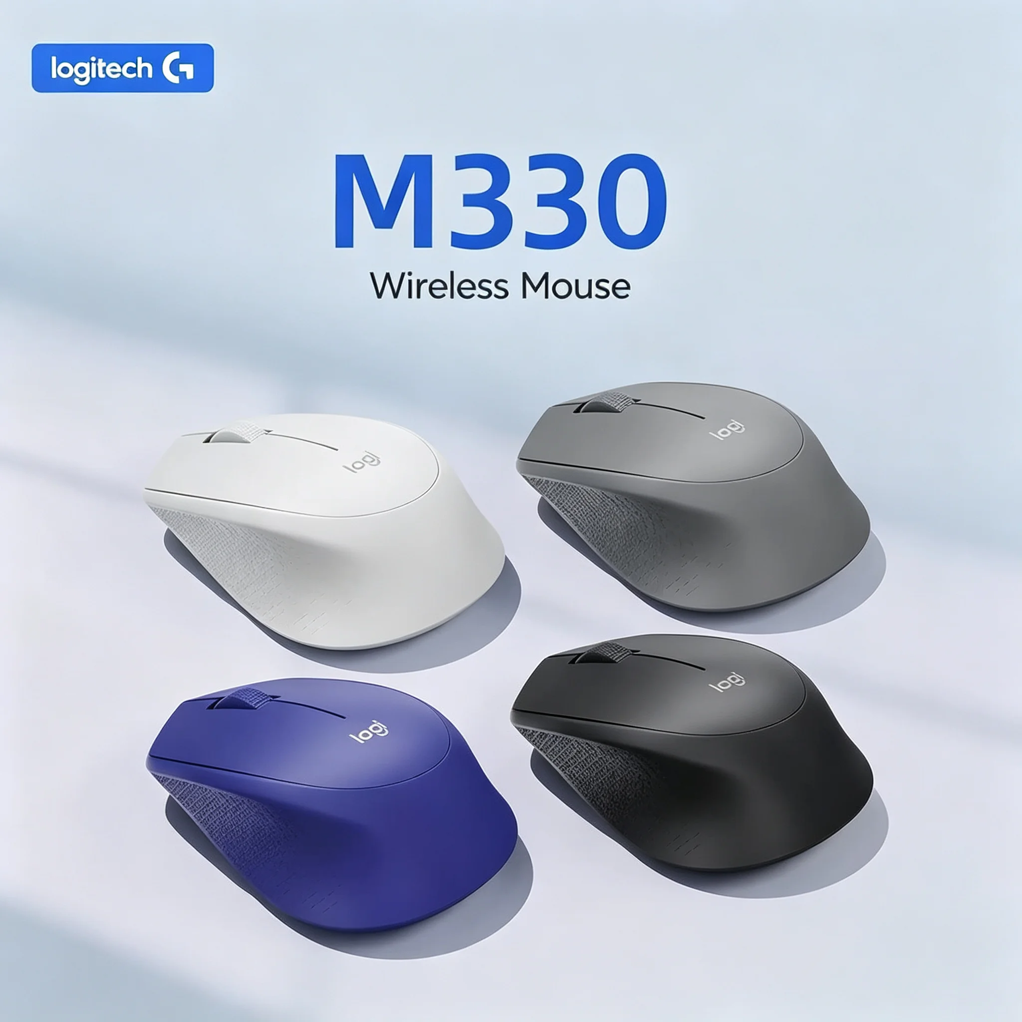 Ergonomic Mouse 2.4G Silent Click - เมาส์ไร้สาย Logitech M330 2.4G แบบเงียบ ออกแบบตามหลักสรีรศาสตร์