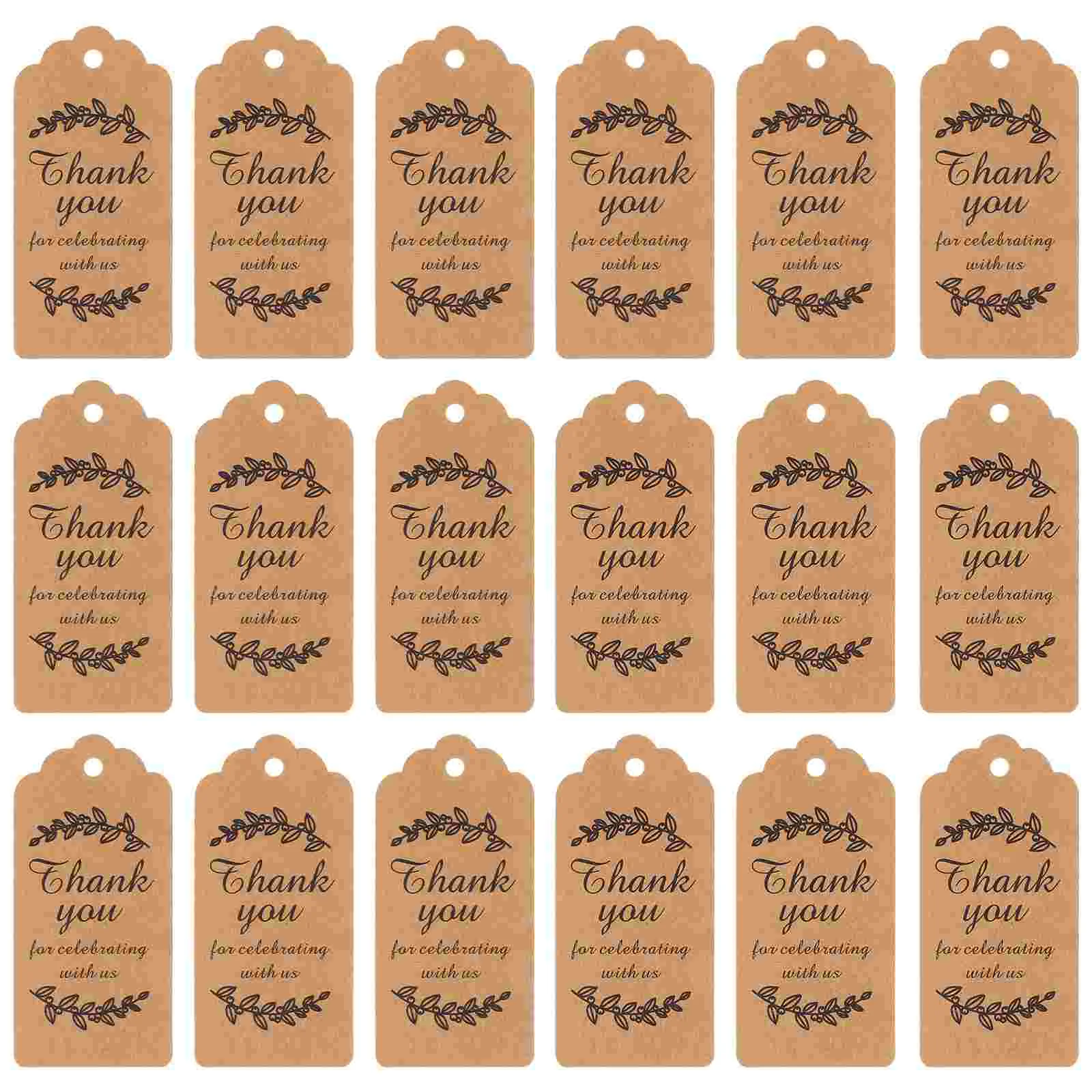 

100 Pcs Personalized Gift Tags Kraft Paper Thank You with Holes Hanging The Labels