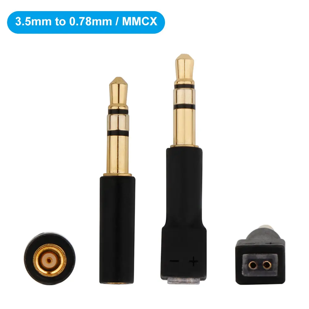 NEW Gold-plated 3.5mm to MMCX Adapter/ 3.5mm to 0.78mm Adapter for  M1 M2 ZX-1 WTD-3 Headphones Conversion Pin Connector