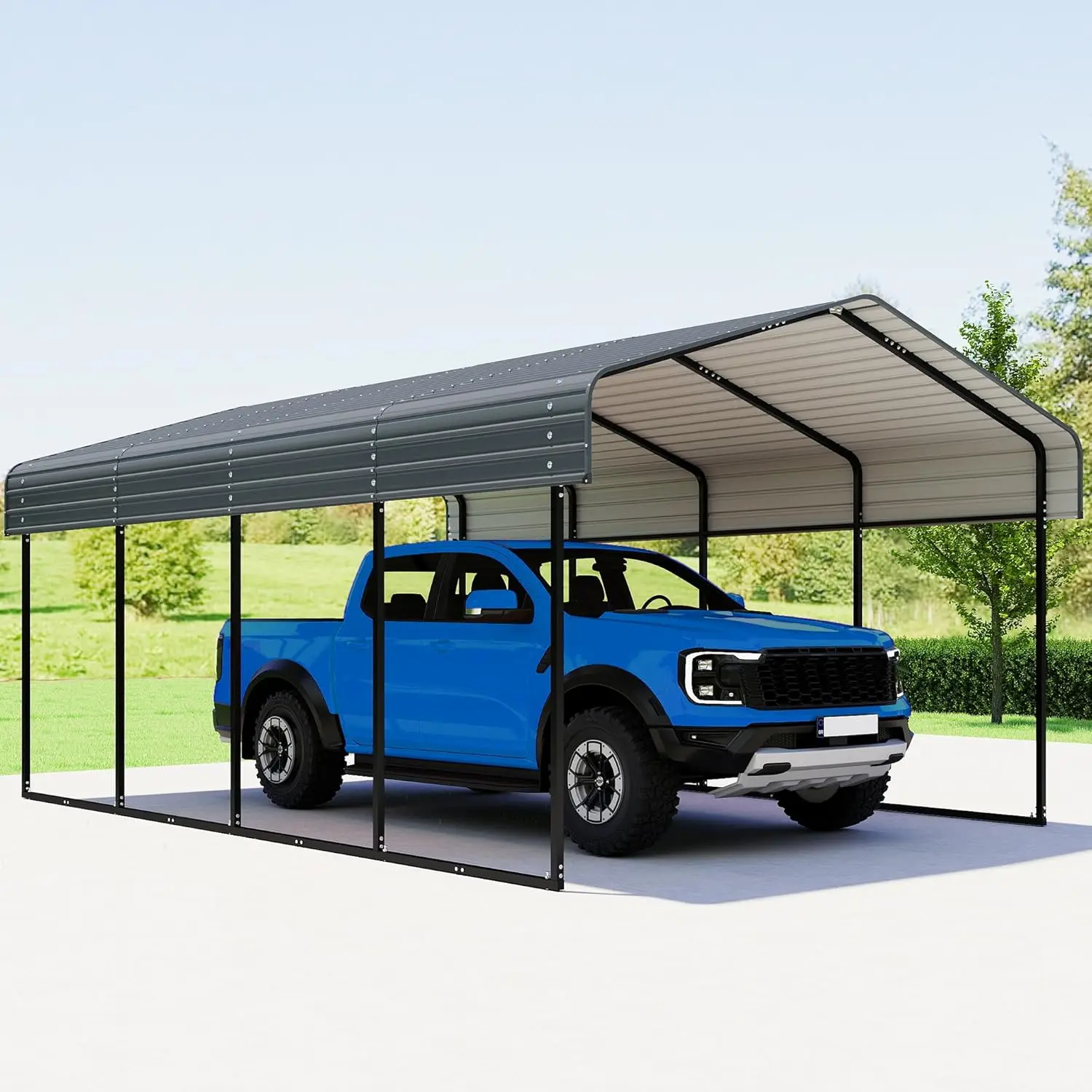 

Оцинкованный стальной навес 12x20 футов, усиленный каркас, уличный тент-укрытие для пикапов, лодок, автомобилей, мероприятий, на заказ