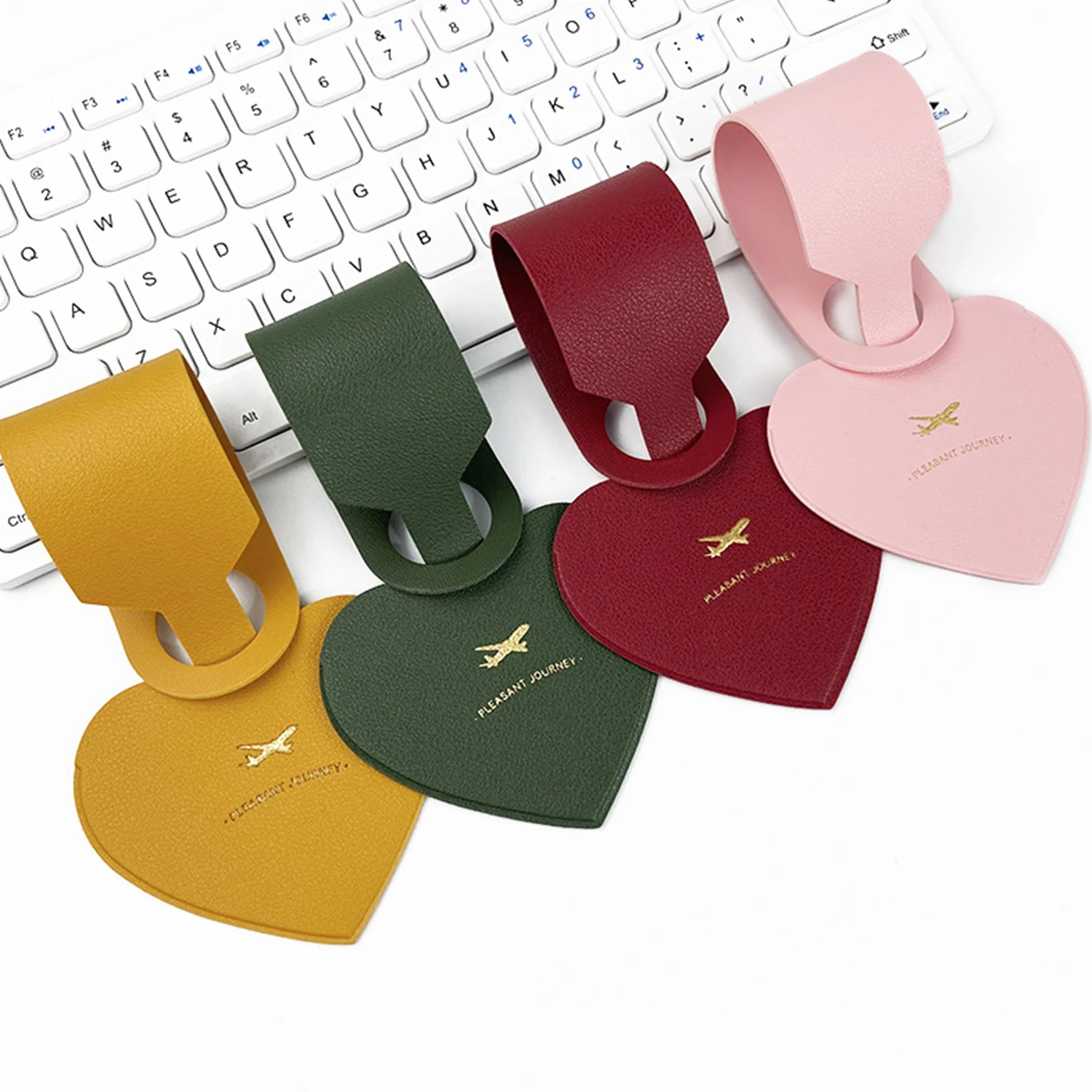 1Pcs Pu Leather Flight Holiday Travel Accessories Suitcase Bags Name ID Address Tags Solid Color Women Men Luggage Tags