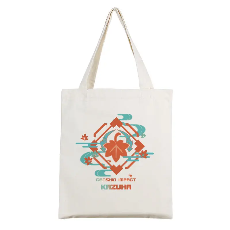 Genshin Impact Merchandise Shoulder Anime Backpack Maple Leaf Wanyue Keqing Canvas Bag Ani