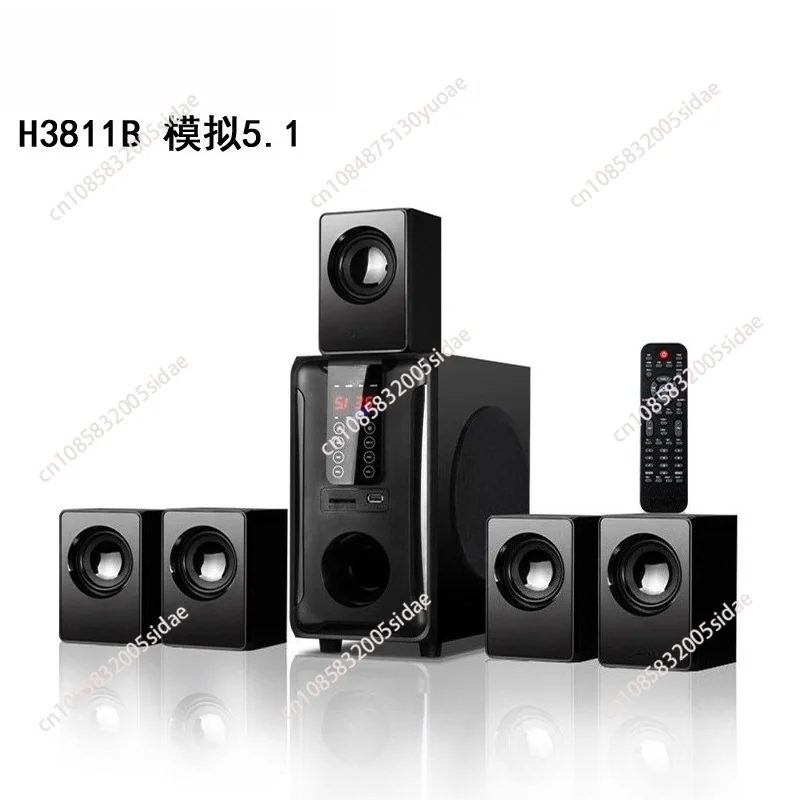 Bluetooth Speaker 5.1 Floor Standing 60W 3D Surround Subwoofer Home Theater System TV Multimedia Sound Box with Remote Control