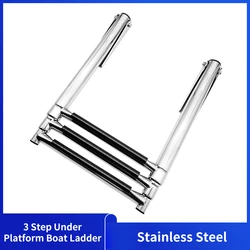 Alastin 3 Step Telescoping Adjustable Stainless Steel Boat Ladder Swim Deck Ladder for Marine Yacht and Pool