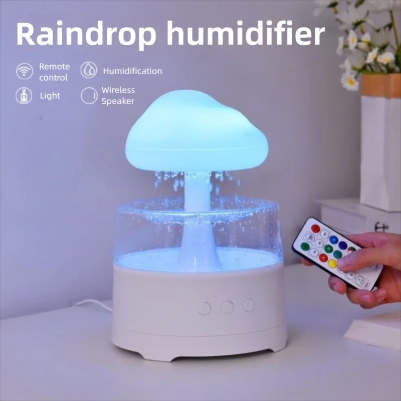 Cloud Rain Air Humidifier Essential Oil Diffuser 7 Adjustable LED Light Raindrop Humidifier For Bedroom Living Room