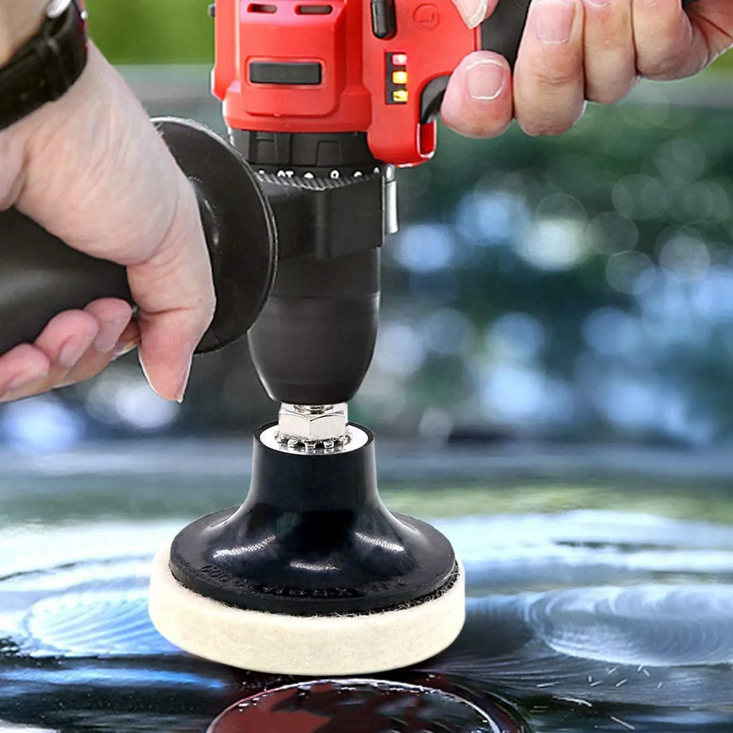 GTBL 16 Buah 2 Inci Bantalan Pengilap Cakram Kain Tempat Cakram Roda dengan 10 Buah Pemotong Pelubang Kulit Set Pelubang Berongga 0.5-5Mm