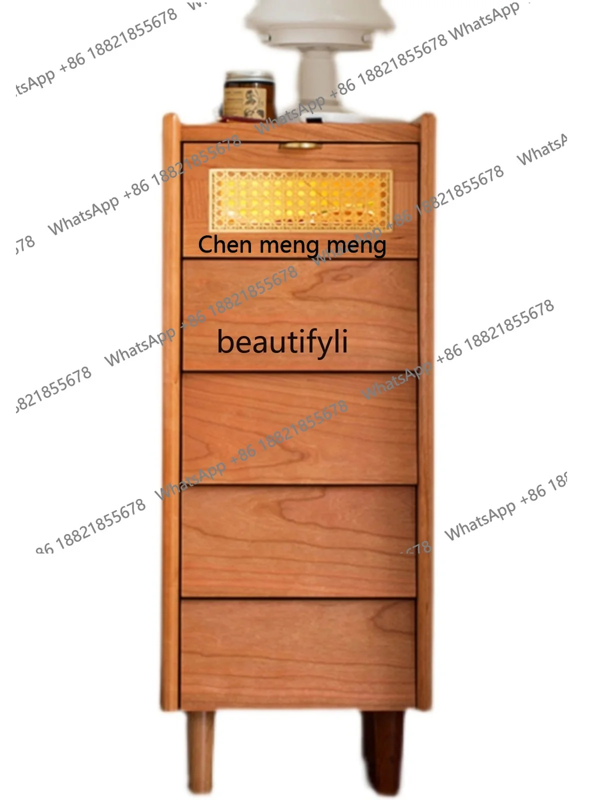 

X Bedside Drawer Rattan Cabinet Simple Modern Solid Wood Bedroom Bedside Cabinet Sofa Side Cabinet