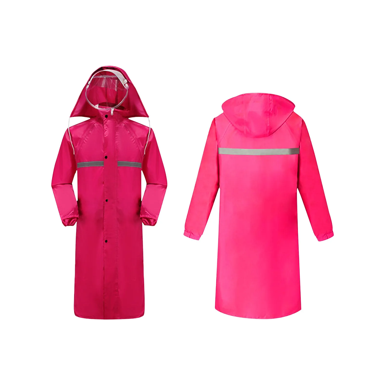 

Розовый плащ одного размера, водонепроницаемая куртка для взрослых, унисекс, дождевик с прозрачным щитком для лица, полное покрытие, дождевик для всех типов тела
