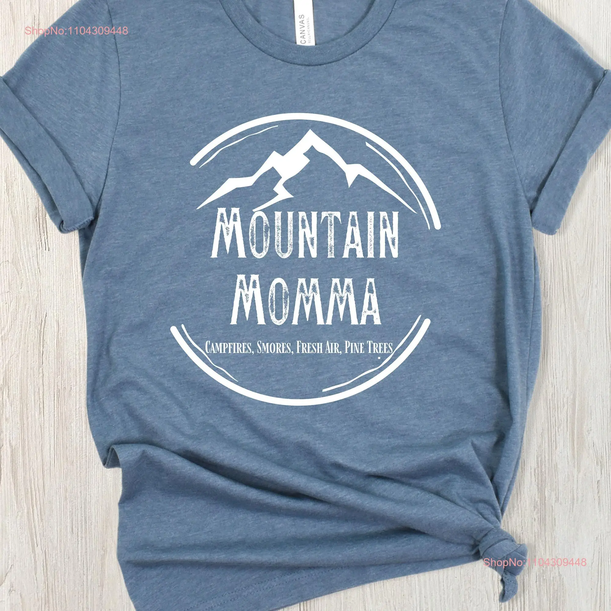 Mounta Momma T Shirt Campfires Smores Mountain Nature Lover Apparel Minimalist Mom long or short sleeves