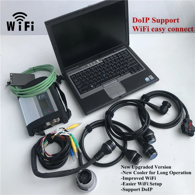 أحدث برنامج V03/2025 Win10 512gb SSD WIFI MB Star C4 DOIP SD توصيل أدوات التشخيص يمكن اختيار D630 كمبيوتر محمول 4 جيجابايت RAM