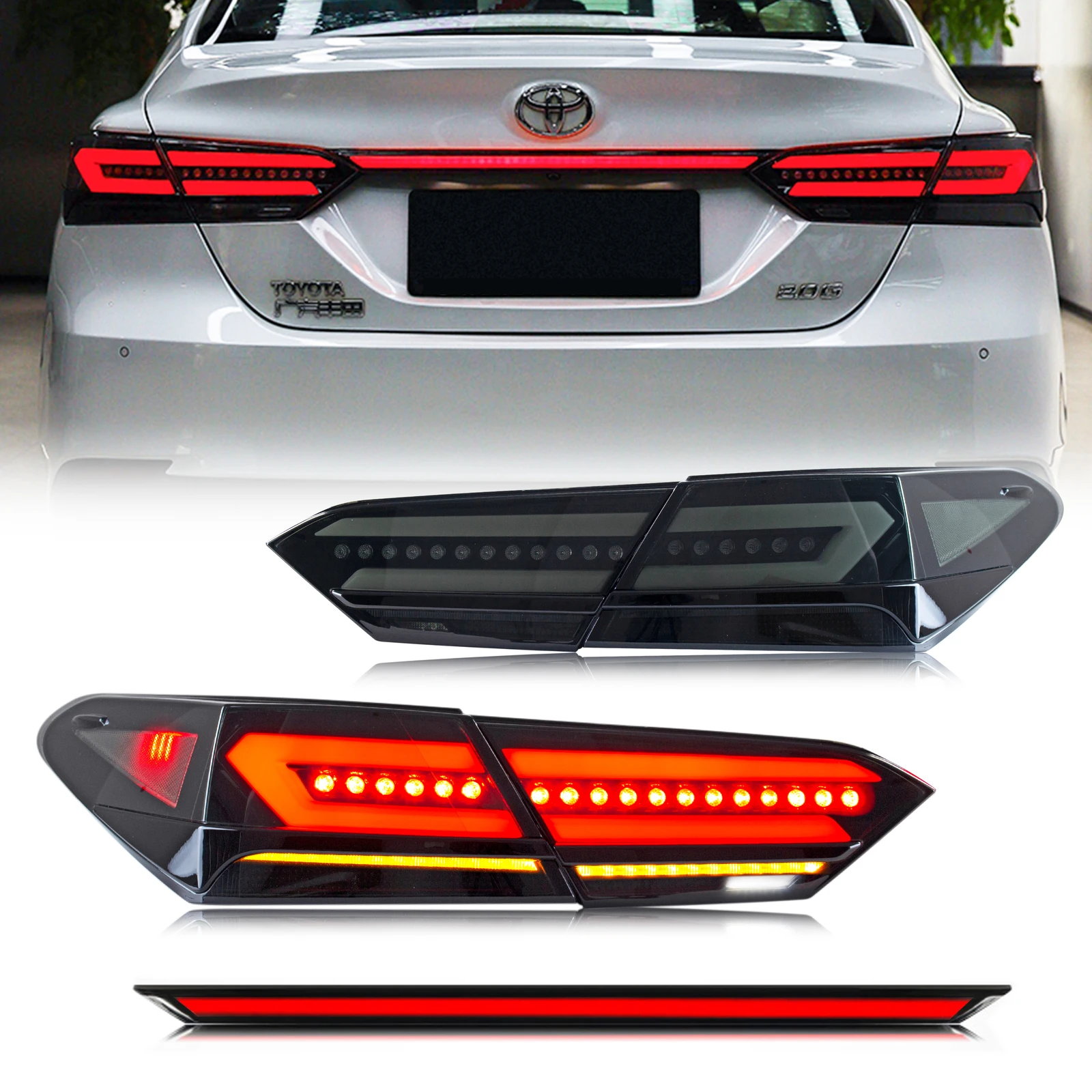 

LED Tail Lights & Trunk Lamps for Toyota Camry 2018-2023 Animation Sequential Turn Signal Trunk Rear Brake Lamps