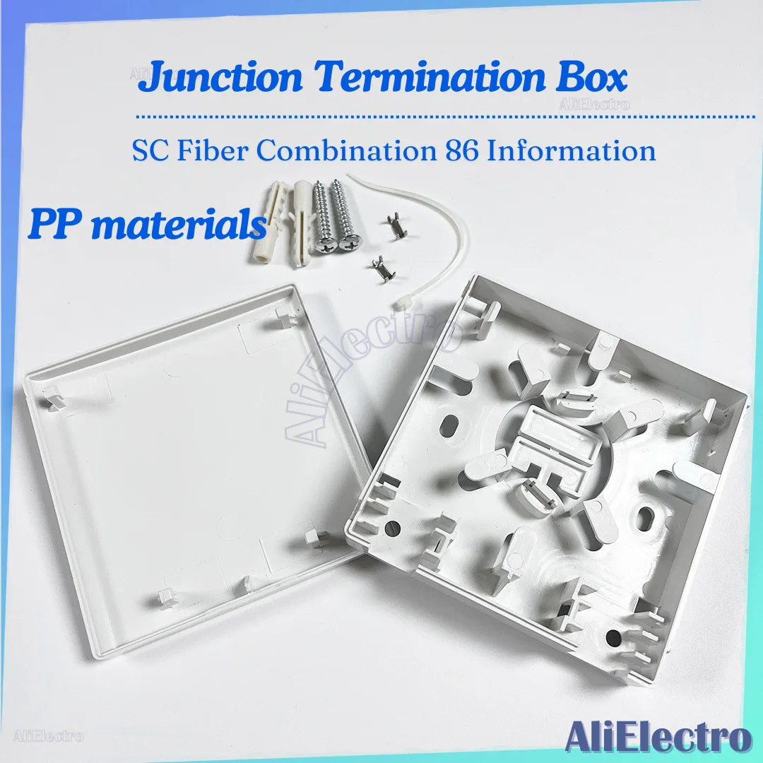 

10psc FTTH 2Core Fiber Optic Termination Box Ftth Box/ 2 ports SC FC LC Fiber Optic Socket Panel ,Optical fiber panel box