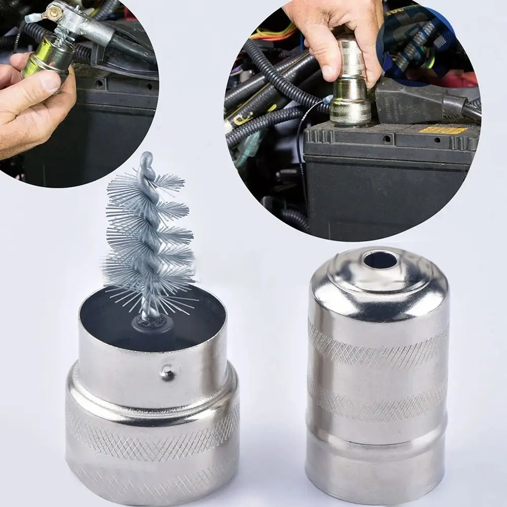 

Очиститель клемм аккумулятора для удаления грязи. Прочная коррозионностойкая проволочная щетка. Многофункциональный очиститель аккумуляторной батареи.