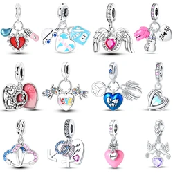 925 Silver Sincere Emotions Multiple Styles Heart-Shaped Romantic Charms Beads 3mm DIY Fine Jewelry Making