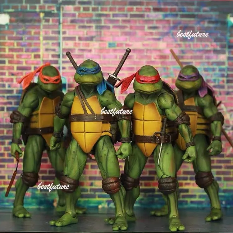 

NECA TMNT Teenage Mutant Ninja Turtles 7 Inch Action Figures Set Collectible Toys Raphael Donatello Michelangelo Leonardo