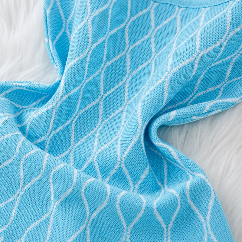 YuooMuoo Chic Fashion geometrica lavorato a maglia abito corto donna Y2K estetica senza maniche A-line abito estivo coreano Lady Party Vestido