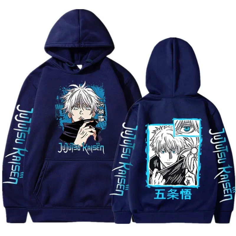 Bluza z kapturem Jujutsu Kaisen Satoru Gojo Anime Nowy Japonia 2025 Oversize Unisex Cool Casual Streetwear Moda Uliczna Pulower Odzież