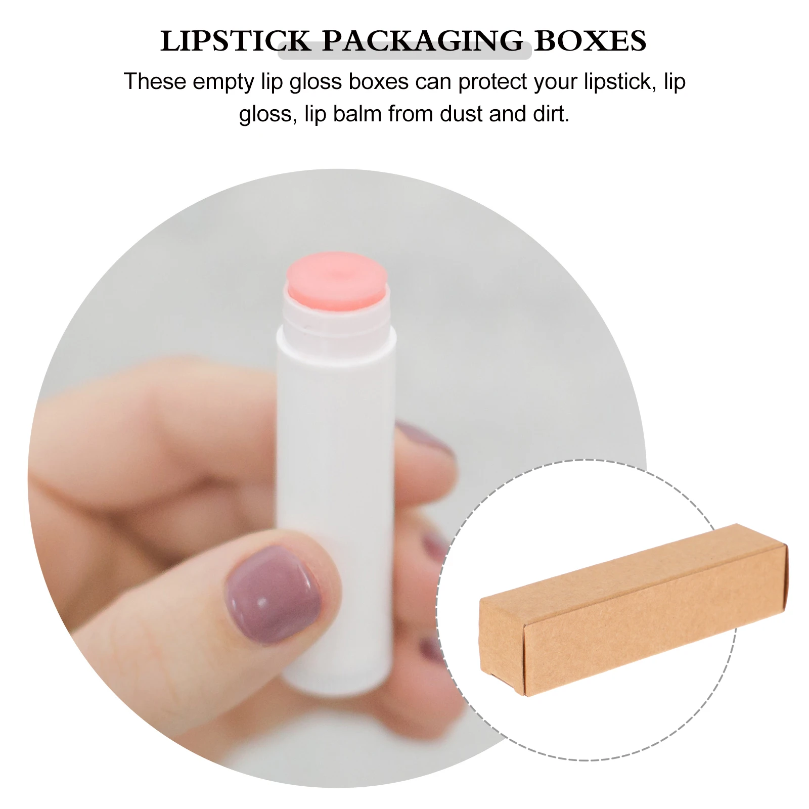 

50pcs Lip Balm Packaging Box Kraft Paper Boxes for Gifts Small Packing Lipstick Wrapping Boxes DIY Makeup Storage
