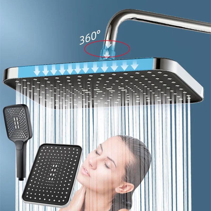 Big 4 Mode Adjustable Shower Head High Pressure Water Saving Mixer with Self-cleaning One-Key Cut Shift Bathroom Accessories