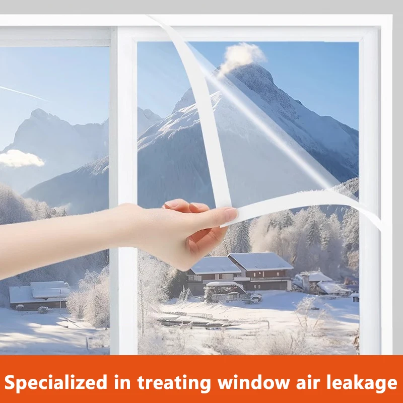 EVA Window Thermal Film - Transparent & Weatherproof, Windproof & Dustproof, Easy Hook & Loop Attachment for All Seasons