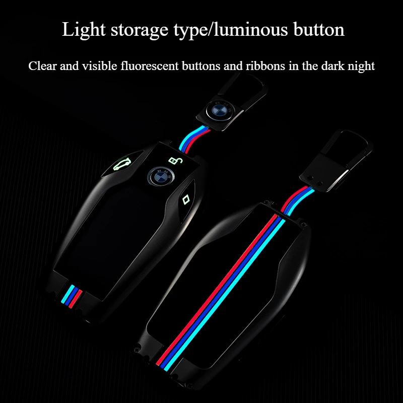 Carbon Fiber Silicone Car Key Case LED Display for BMW 5 7 Series G11 G12 G30 G31 G32 i8 I12 I15 G01 X3 G02 X4 G05 X5 G07 X7