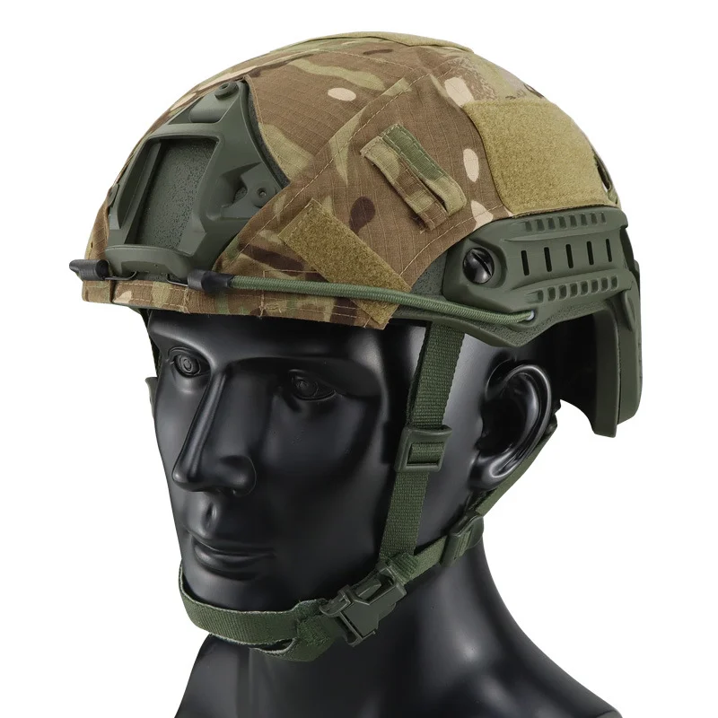 

CP ACU A-TACS FG Black Yellow Green Python Desert Tactical Helmet Cloth Cover Velcro Detachable FAST Helmet Modification DIY