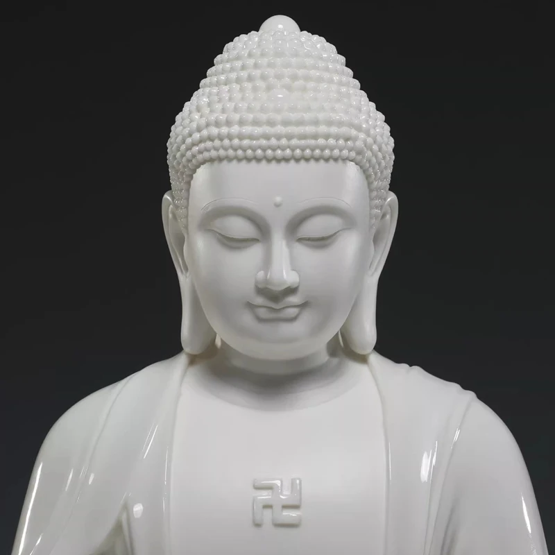 Dehua Ceramics 12 to 19-inch Seated Ancient Lotus Amitabha Buddha Medicine Buddha Three Jewels Tathagata Home Worship Home Deco