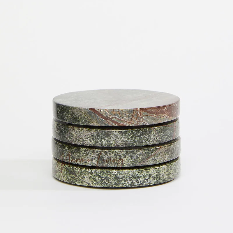 British natural marble thermal insulation coaster villa large high-end bar romantic whisky red wine coaster