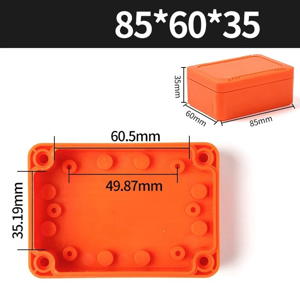 

IP67 Waterproof Enclosure Junction Housing Box ABS Plastic Orange Color Instrument Box Electronic Project Case Outdoor Indoor