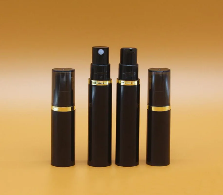 

10ML black airless plastic bottle essence lotion/emulsion/serum toner sample test mist sprayer toner skin care cosmetic packing