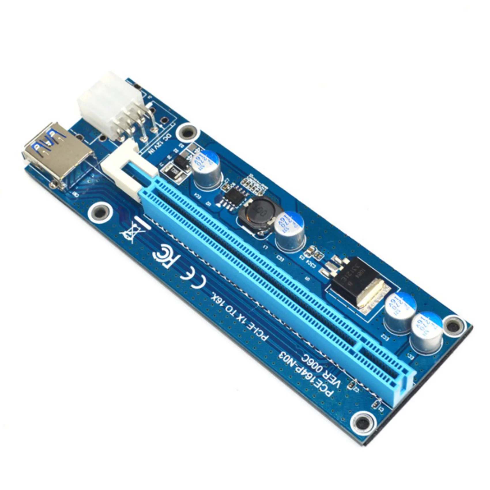 Cavo di espansione scheda grafica PCIE da 1X a 16X Cavo adattatore di alimentazione DC-DC con alimentatore singolo da 6 pin