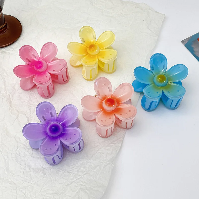 New Fashion Sweet Flower Hair Clip for Women Cute Ponytail Braid Curly Hair Temperament Hair Grabbing Girl Hair Accessories