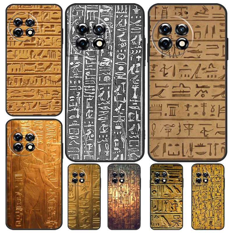 Egyptian Hieroglyphics Case For OnePlus 10 Pro 8 9 11 8T 9R 9RT 10T OnePlus Nord 2T 2 CE 3 Lite N30 N20 N10 Cover