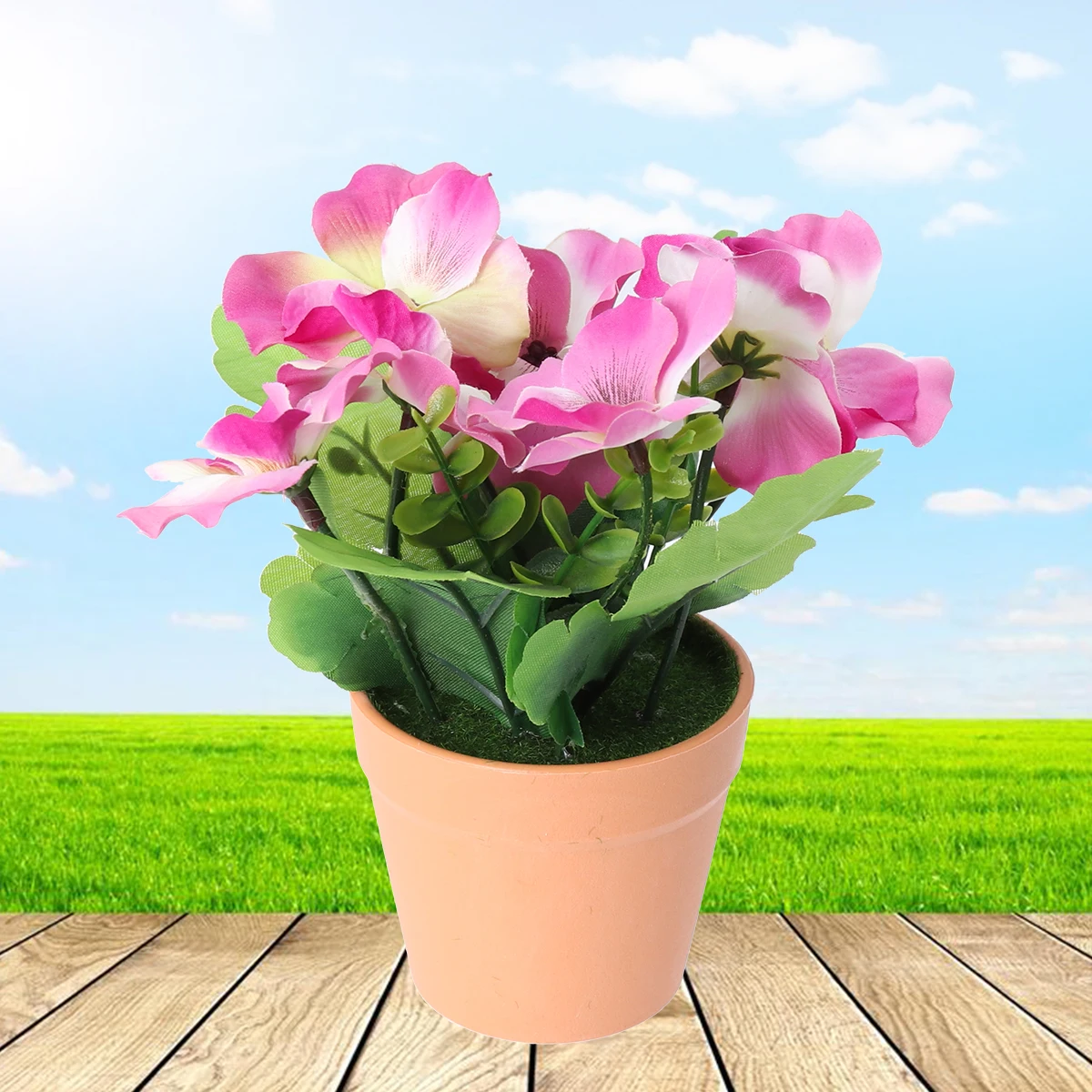 

Artificial Pot Potted Plants Mini Purple Plants Office Home Decor Potted Flowers Simulation Indoor Outdoor