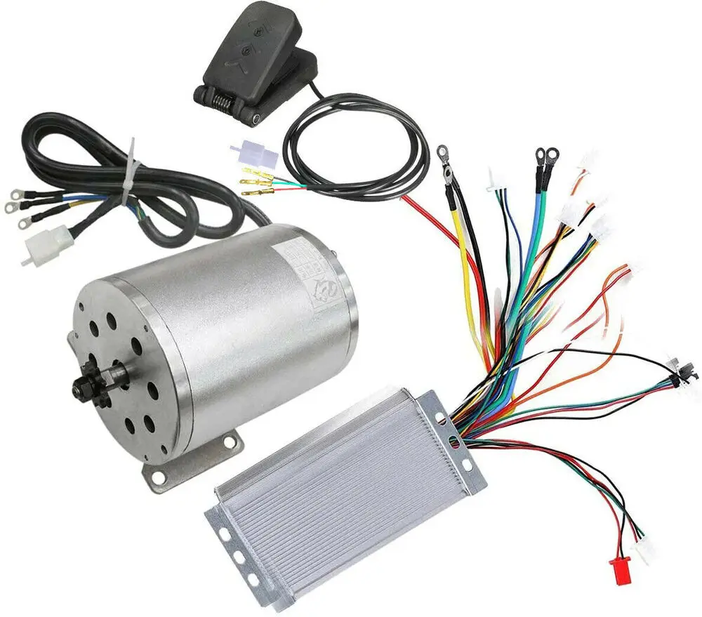 1800W 48V DC Brushless Motor High Speed 4500RPM with Speed Controller Pedal for Go Kart Bicycle ATV Motorcycle