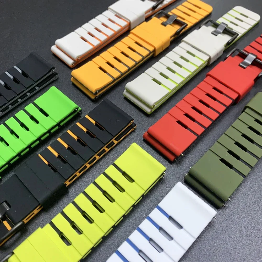 22 ミリメートルシリコンストラップ SUUNTO 5 PEAK/9 PEAK PRO DLC スポーツ時計バンド用 SUUNTO RUN VERTICAL OCEAN RACE 2/S 通気性ブレスレット