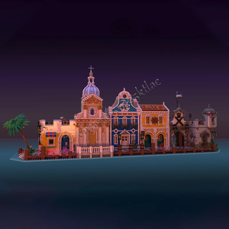 1642 PCS MOC Castello della Cappella Medievale Modello Modulare Building Blocks Set Educazione Assemblaggio Mattoni Giocattoli Per Bambini Regali Di Natale