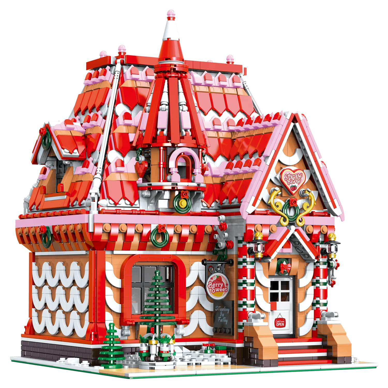 ใหม่น่ารัก 33204 Strawberry House Building Blocks อิฐ City Street View ชุดประกอบอิฐของเล่นสําหรับสาวคริสต์มาสของขวัญ