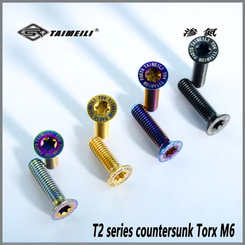 Imagen 2 del producto TAIMEILI 1 Uds tornillo de cabeza avellanada de aleación de titanio serie T2 m6x12- 304050 tornillo de reacondicionamiento de bicicleta mm
