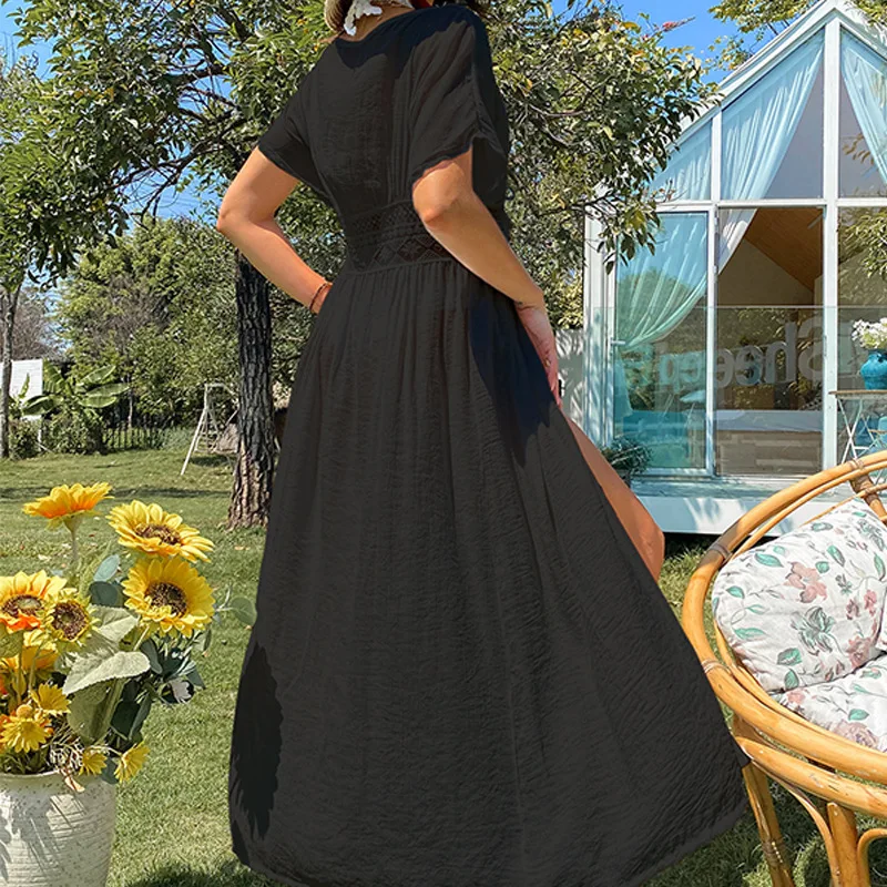 فستان طويل لتغطية الشاطئ للنساء ، غطاء بيكيني ، فستان شاطئ ، صيف ، 2022