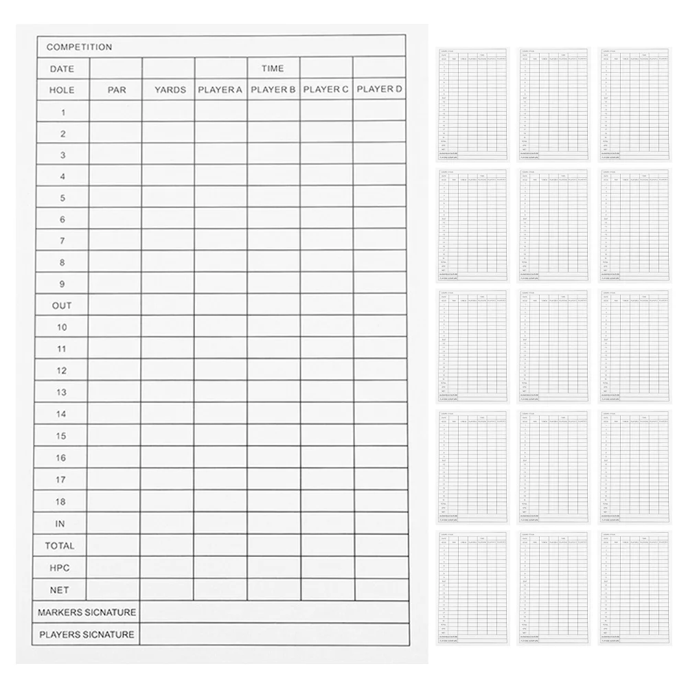 

25pcs Golf Scorecards Coated Paper Portable Smooth Writing Surface For Tournament Outdoor Sports Competition Record Tool