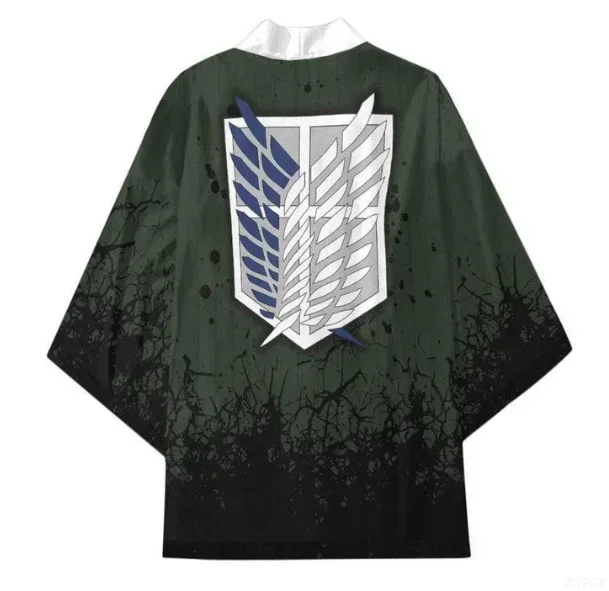 سترة كاتسوكي كيمونو صيفية ثلاثية الأبعاد مطبوعة بطلي الأكاديمية رداء Ukiyoe كيمونو كيب فضفاض نصف كم سترة يوري #6