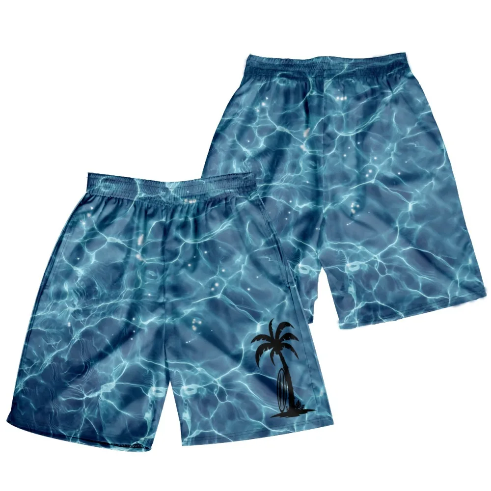 

Men's Casual nut Tree Hawaii Printed Beach orts Straight Leg Elastic Waist Long Pants Beachwear Comfortable Loose Fit