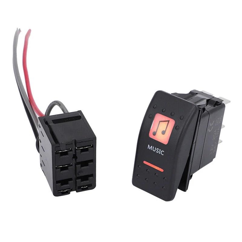 Music Rocker Switch with Pre-Wired Backing Fit for Can Am Maverick Commander Defender High Quality