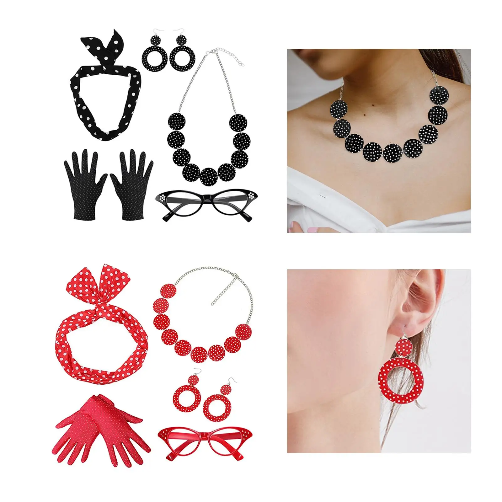 5 パック 1950 年代の女性用コスチュームセット メガネ - Women'S Accessories In The 1950S のレビューと価格