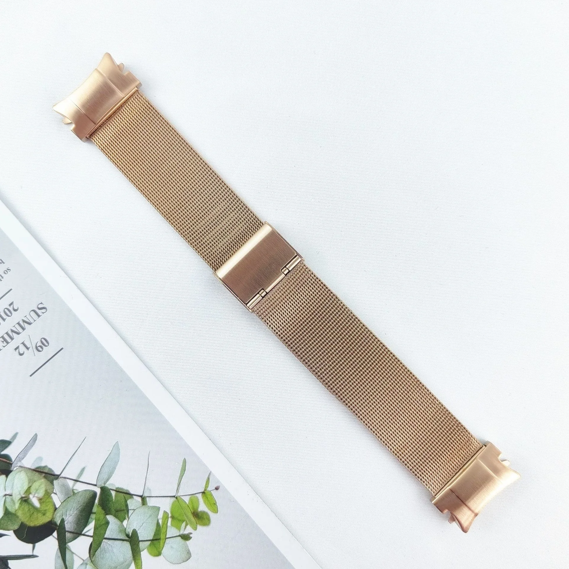 uhgbsd Watchband Bracelet Accessories For Samsung Galaxy Watch 5 Strap Milan 4 Buckle Mesh Metal Band