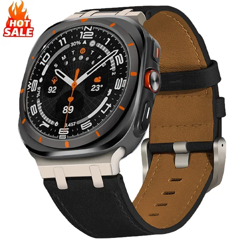 Luxury Leather Band For Samsung Galaxy Watch Ultra 47mm QuickFit Men Business Belt Correa For SAMSUNG GALAXY ULTRA 47MM Bracelet