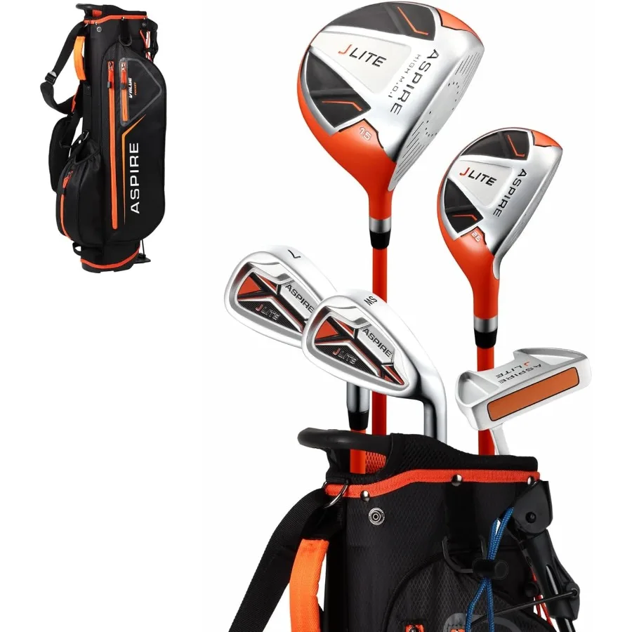 

Набор клюшек для гольфа X-Lite Super Performance Junior, набор для гольфа для правой руки с гибридом водителя 7, железная сумка-подставка для клюшки, головные уборы